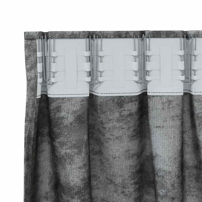 Zasłony z weluru z zasłonami 2 pcs Szary 175 x 140 cm Aksamit