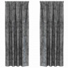 Zasłony z weluru z zasłonami 2 pcs Szary 225 x 140 cm Aksamit