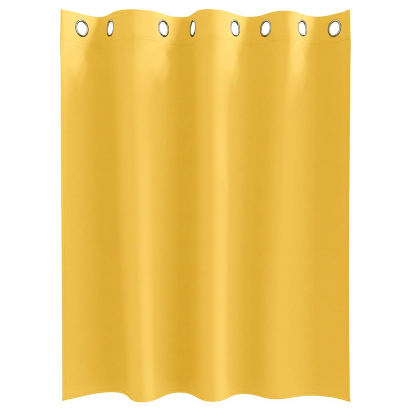 Firany blackout z kółkami 2 pcs Musztardowy Żółty 140 x 140 cm