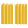 Firany blackout z kółkami 2 pcs Musztardowy Żółty 175 x 140 cm