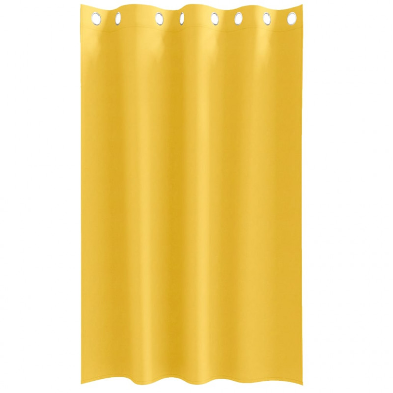 Firany blackout z kółkami 2 pcs Musztardowy Żółty 175 x 140 cm