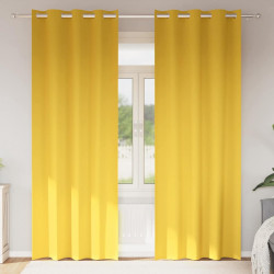 Firany blackout z kółkami 2 pcs Musztardowy Żółty 245 x 140 cm