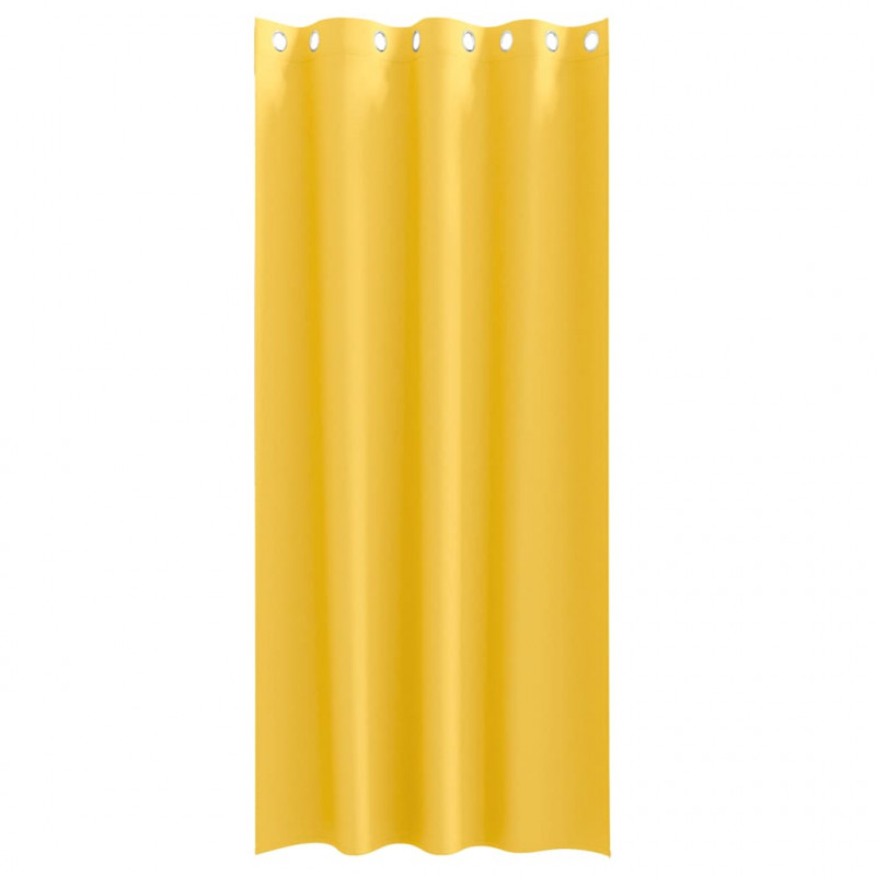 Firany blackout z kółkami 2 pcs Musztardowy Żółty 245 x 140 cm