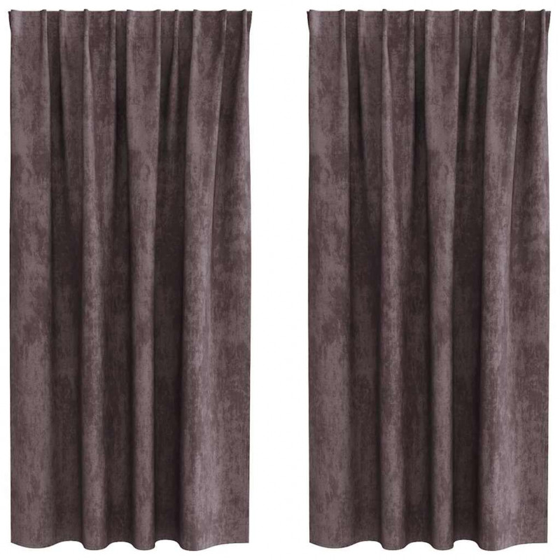 Zasłony z weluru z zasłonami 2 pcs Brązowy 175 x 140 cm Aksamit
