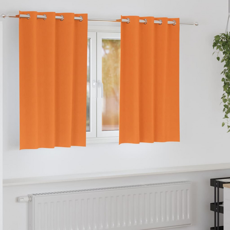 Firany blackout z kółkami 2 pcs Jasnopomarańczowy 140 x 140 cm