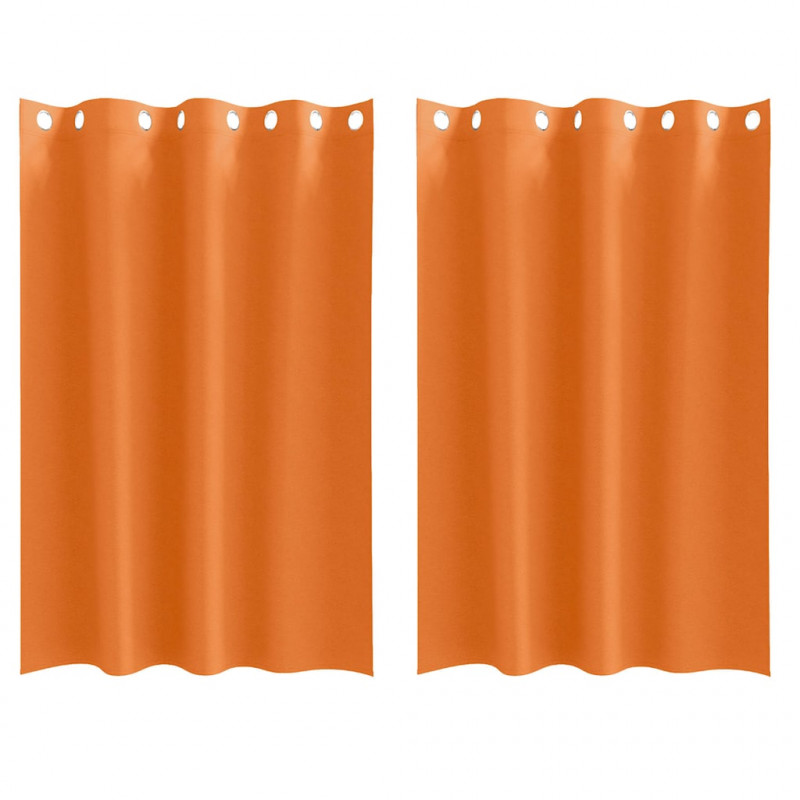 Firany blackout z kółkami 2 pcs Jasnopomarańczowy 175 x 140 cm