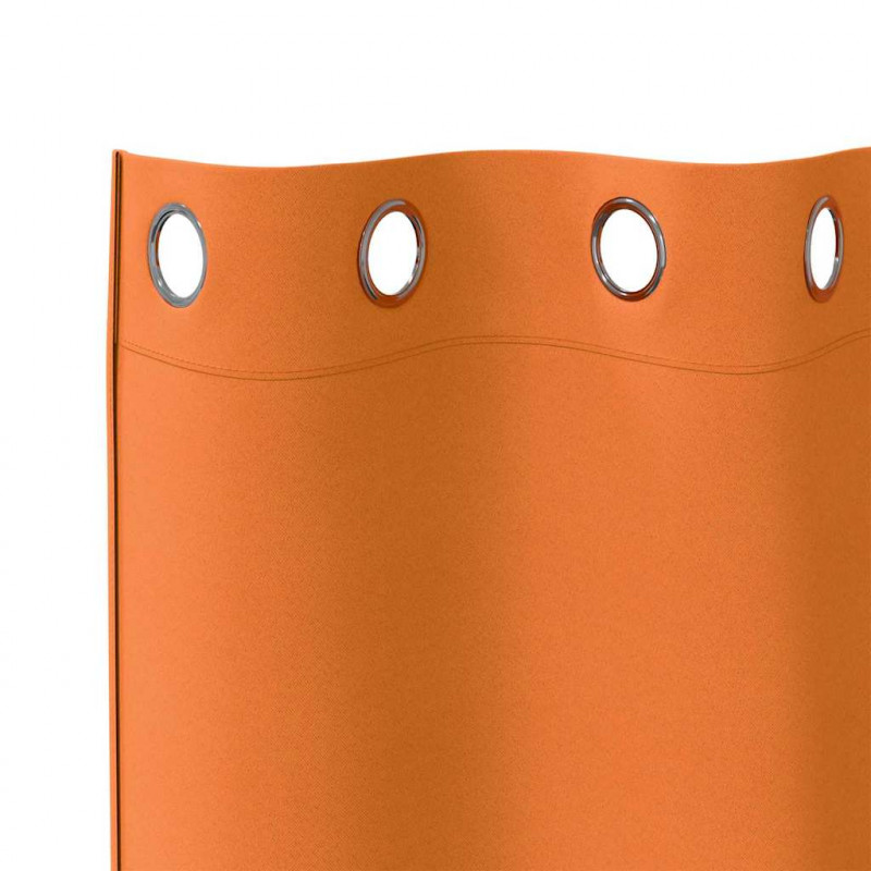 Firany blackout z kółkami 2 pcs Jasnopomarańczowy 175 x 140 cm