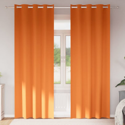 Firany blackout z kółkami 2 pcs Jasnopomarańczowy 225 x 140 cm