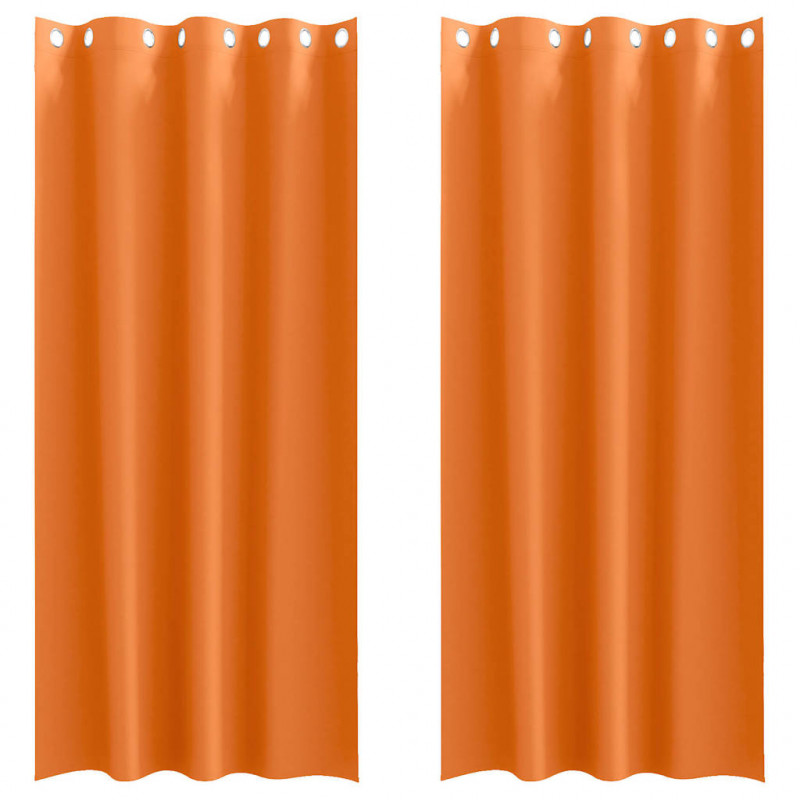 Firany blackout z kółkami 2 pcs Jasnopomarańczowy 225 x 140 cm