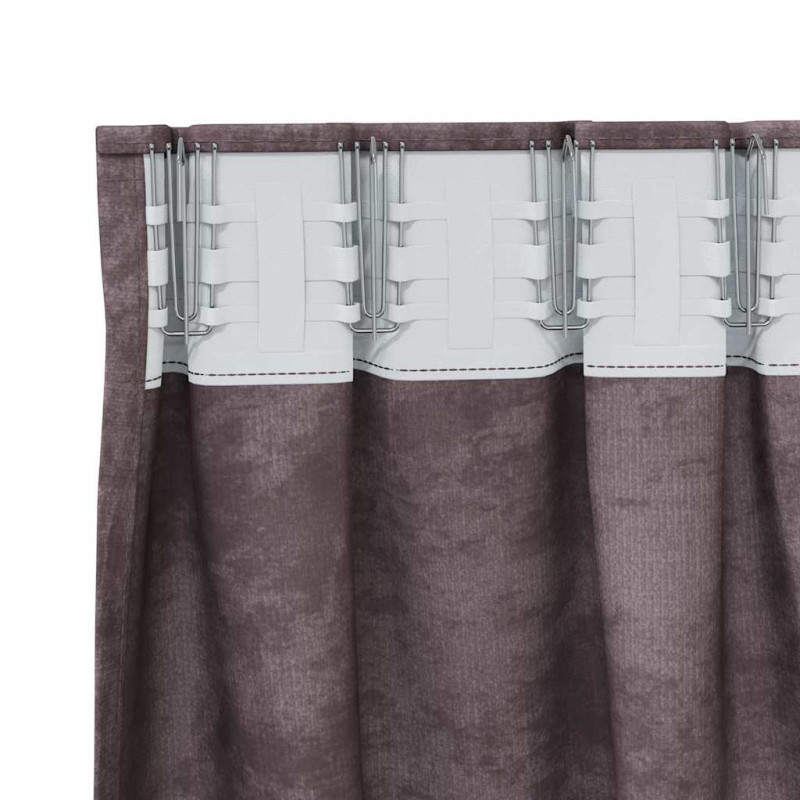 Zasłony z weluru z zasłonami 2 pcs Brązowy 260 x 140 cm Aksamit