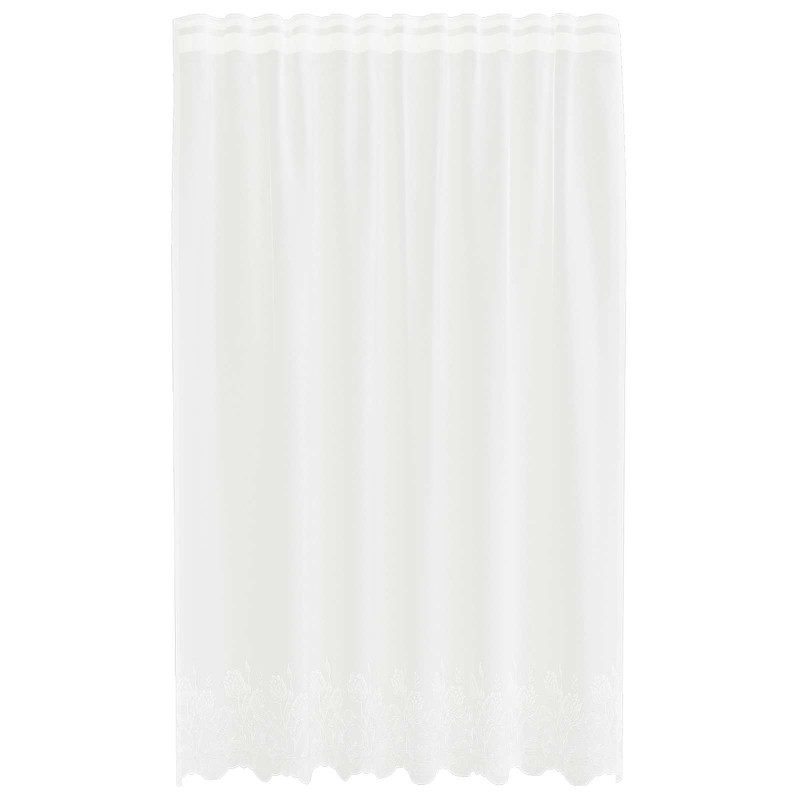 Firanka Koronkowa z zasłonami Biały 240 x 150 cm Poliester