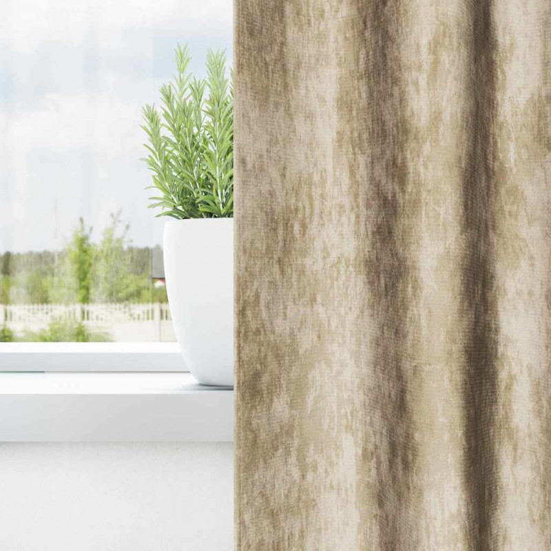 Zasłony z weluru z zasłonami 2 pcs Kremowy 140 x 140 cm Aksamit