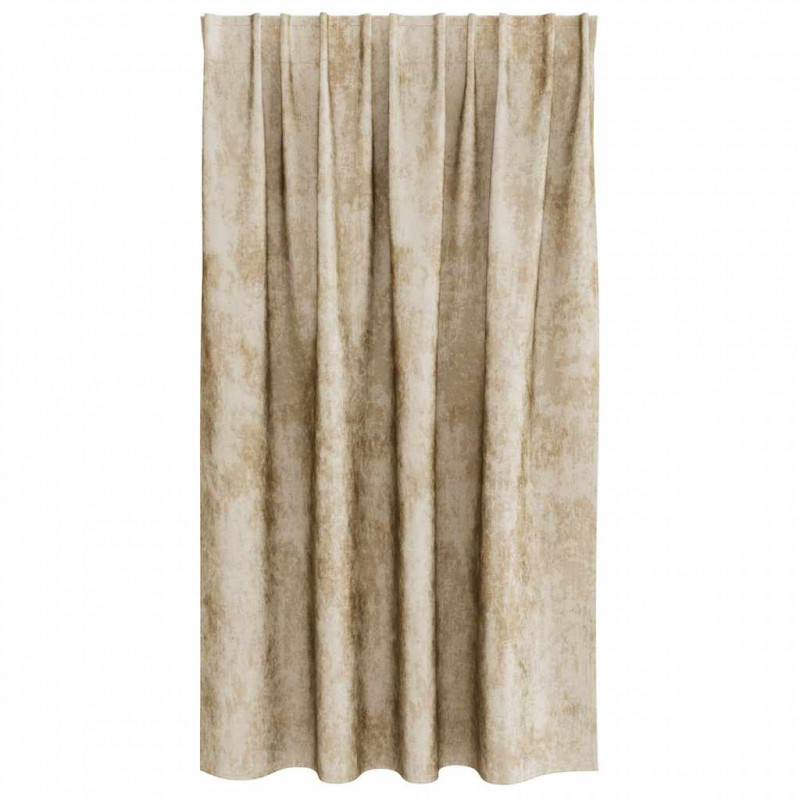 Zasłony z weluru z zasłonami 2 pcs Kremowy 140 x 140 cm Aksamit