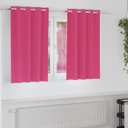 Firany blackout z kółkami 2 pcs Jasnoróżowy 140 x 140 cm