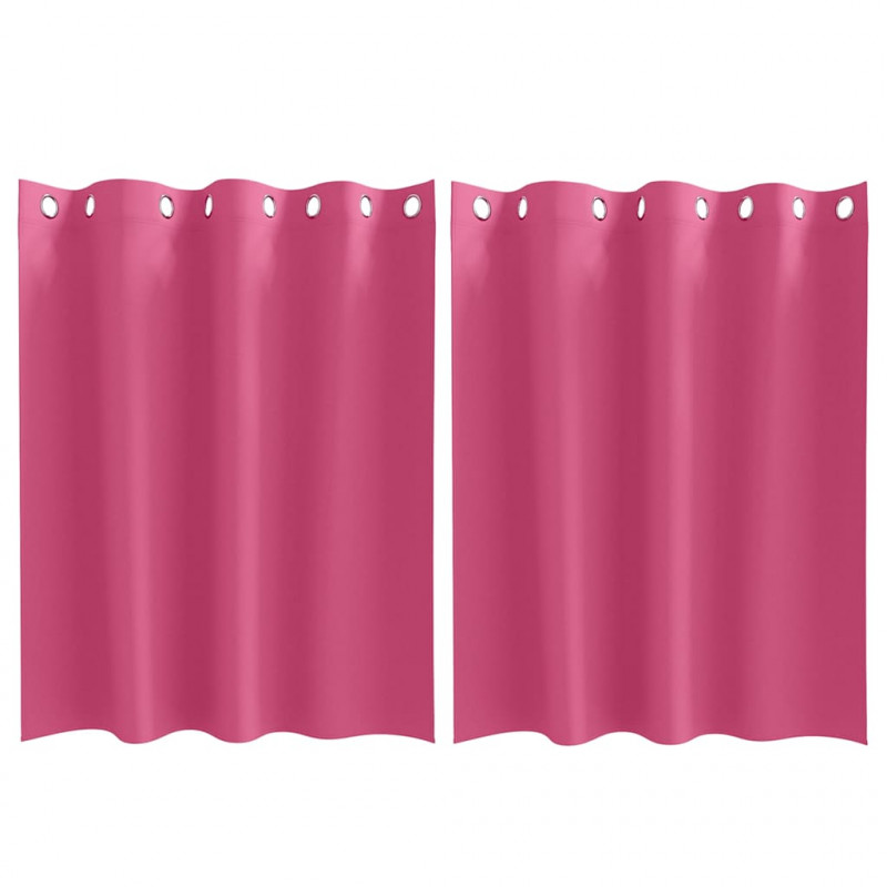Firany blackout z kółkami 2 pcs Jasnoróżowy 140 x 140 cm