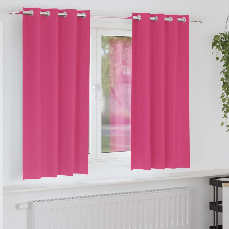 Firany blackout z kółkami 2 pcs Jasnoróżowy 175 x 140 cm