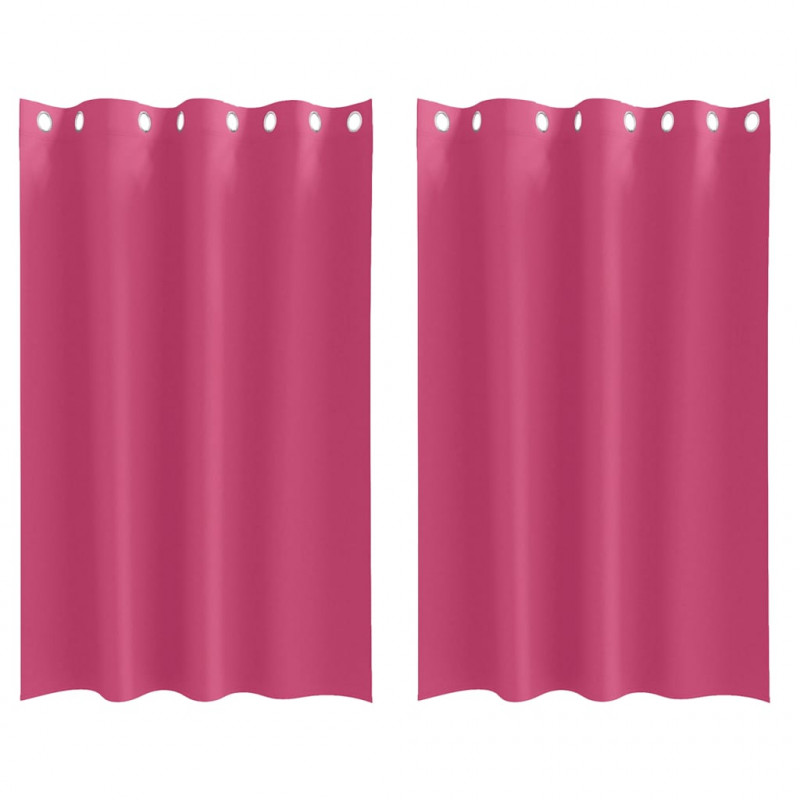 Firany blackout z kółkami 2 pcs Jasnoróżowy 175 x 140 cm