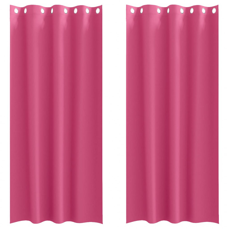 Firany blackout z kółkami 2 pcs Jasnoróżowy 245 x 140 cm