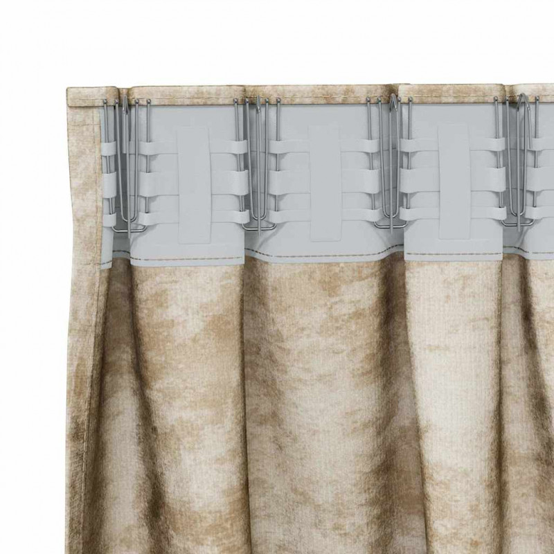 Zasłony z weluru z zasłonami 2 pcs Kremowy 260 x 140 cm Aksamit