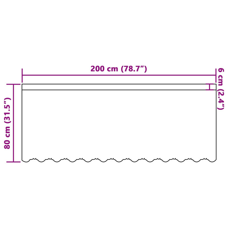 Firanka Koronkowa z zasłonami Biały 80 x 200 cm Poliester