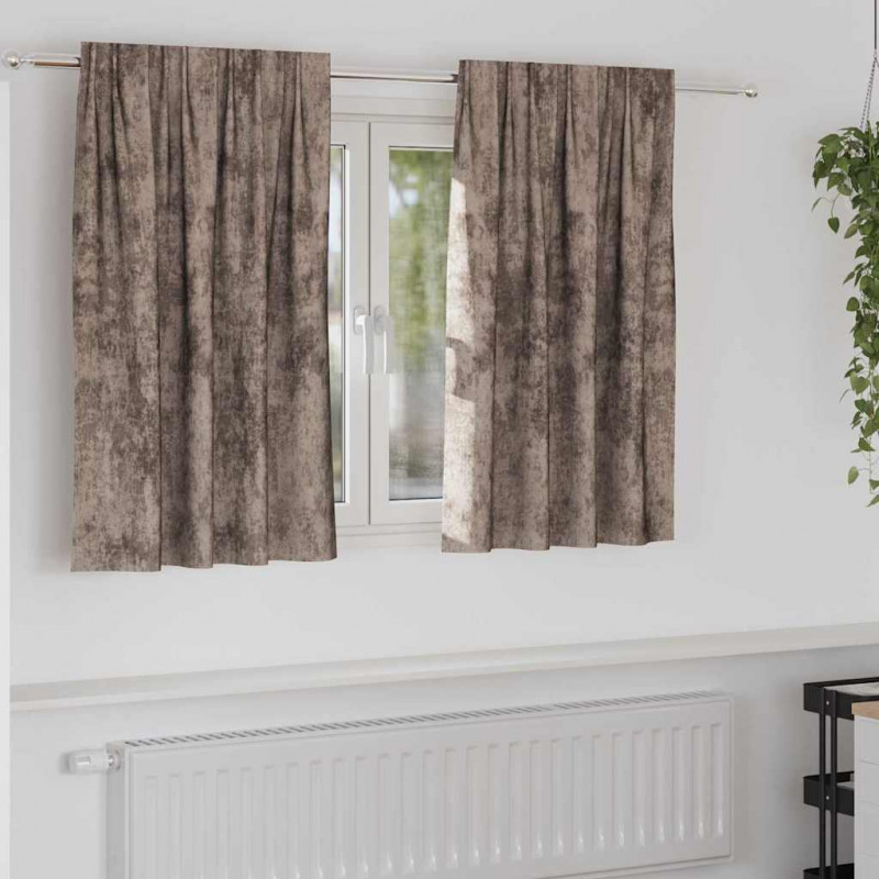 Zasłony z weluru 2 pcs Cappuccino 140 x 140 cm Aksamit