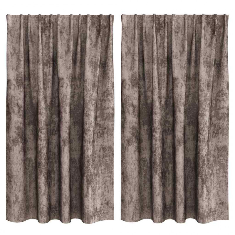 Zasłony z weluru 2 pcs Cappuccino 140 x 140 cm Aksamit