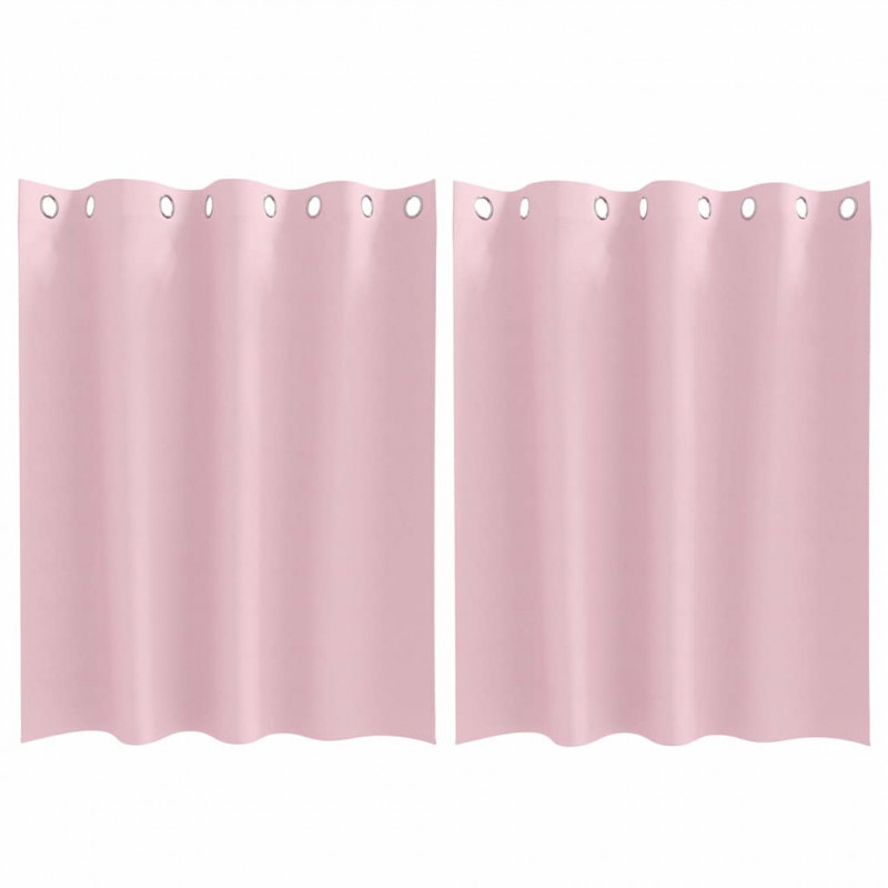 Firany blackout z kółkami 2 pcs Dziecięcy róż 140 x 140 cm
