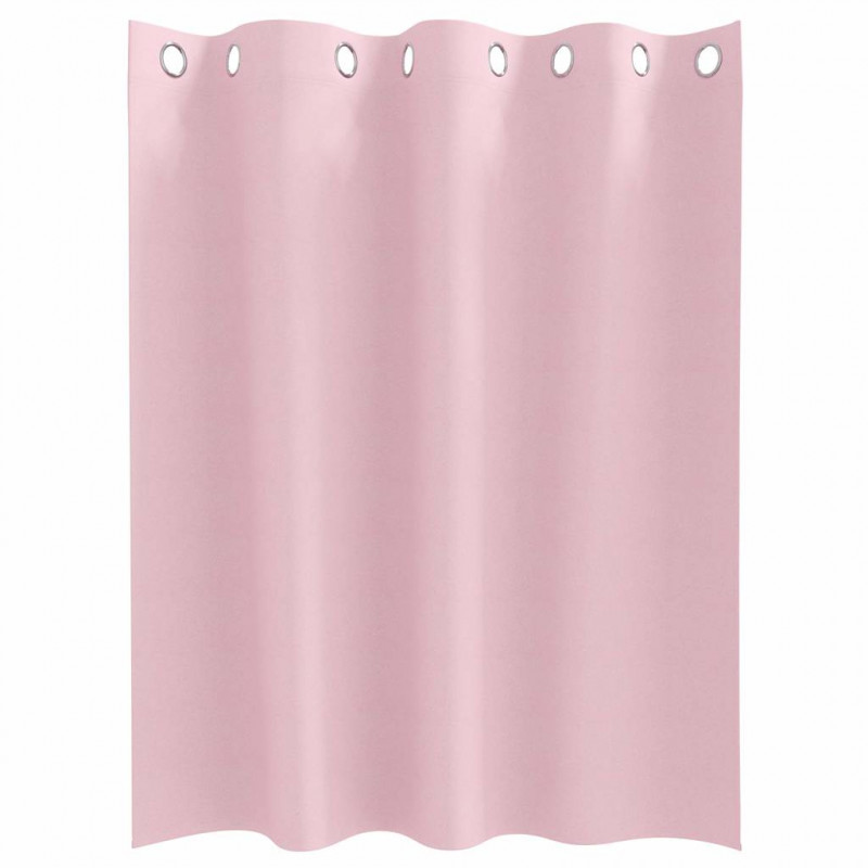 Firany blackout z kółkami 2 pcs Dziecięcy róż 140 x 140 cm