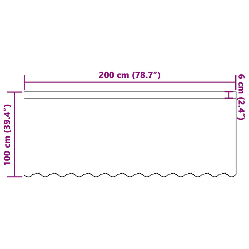 Firanka Koronkowa z zasłonami Biały 100 x 200 cm Poliester