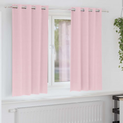 Firany blackout z kółkami 2 pcs Dziecięcy róż 175 x 140 cm