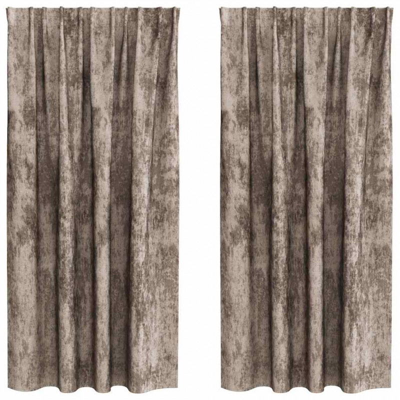 Zasłony z weluru 2 pcs Cappuccino 175 x 140 cm Aksamit