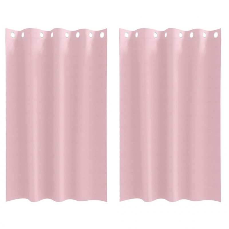 Firany blackout z kółkami 2 pcs Dziecięcy róż 175 x 140 cm
