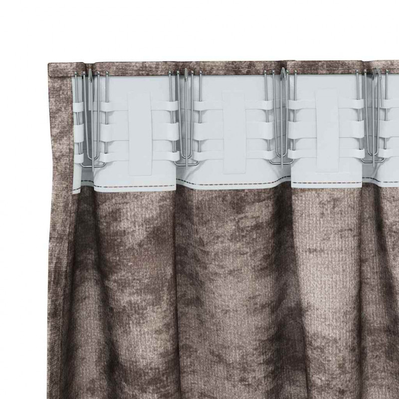 Zasłony z weluru 2 pcs Cappuccino 175 x 140 cm Aksamit