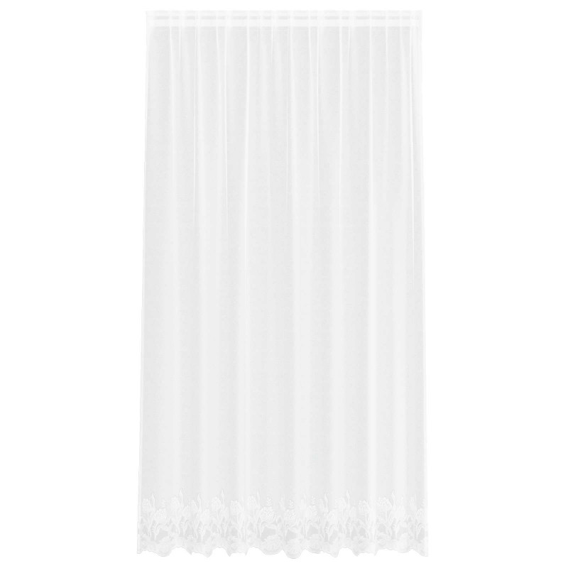 Firanka Koronkowa z zasłonami Biały 200 x 200 cm Poliester