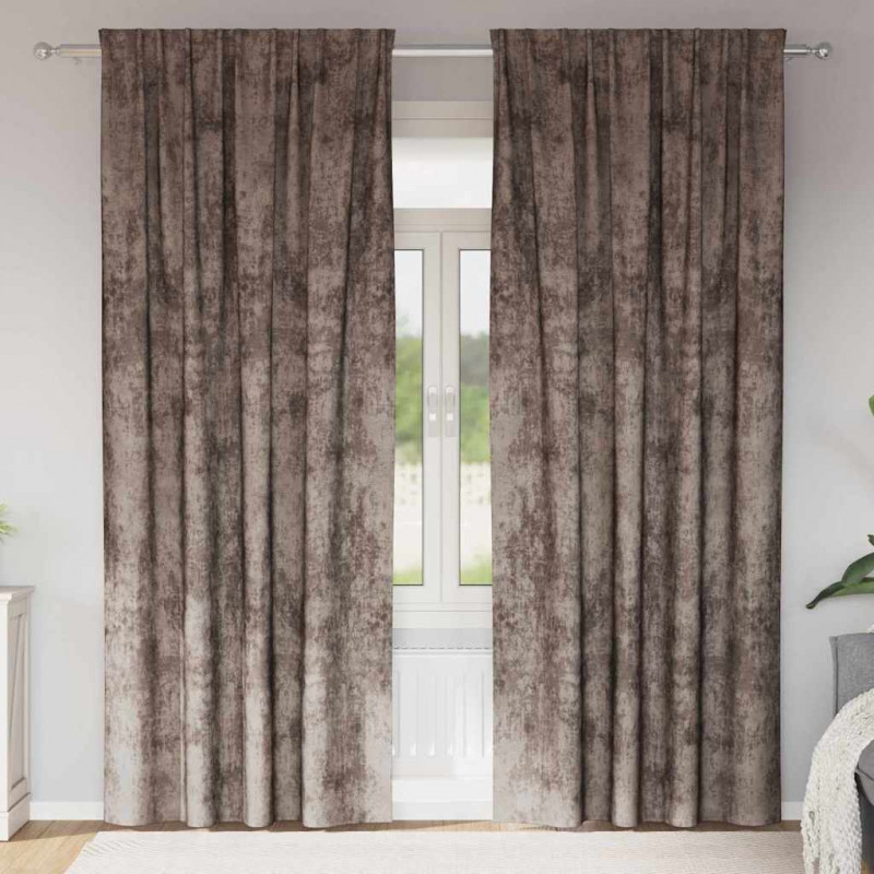 Zasłony z weluru 2 pcs Cappuccino 245 x 140 cm Aksamit