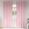 Firany blackout z kółkami 2 pcs Dziecięcy róż 260 x 140 cm