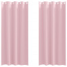 Firany blackout z kółkami 2 pcs Dziecięcy róż 260 x 140 cm