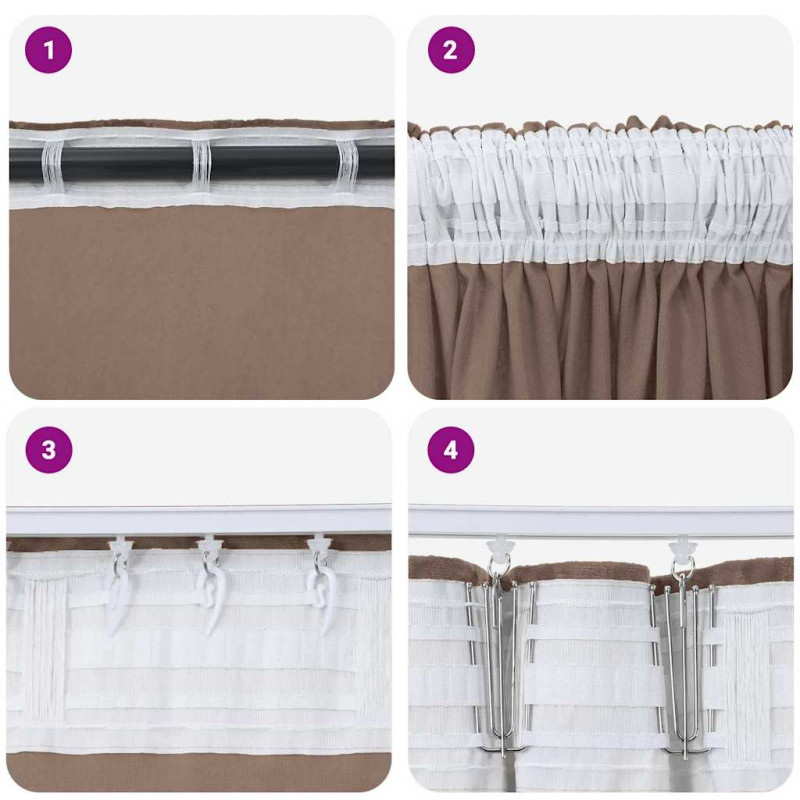 Zasłony z weluru 2 pcs Cappuccino 245 x 140 cm Aksamit