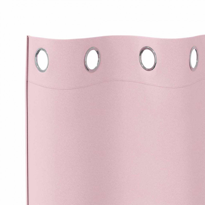 Firany blackout z kółkami 2 pcs Dziecięcy róż 260 x 140 cm