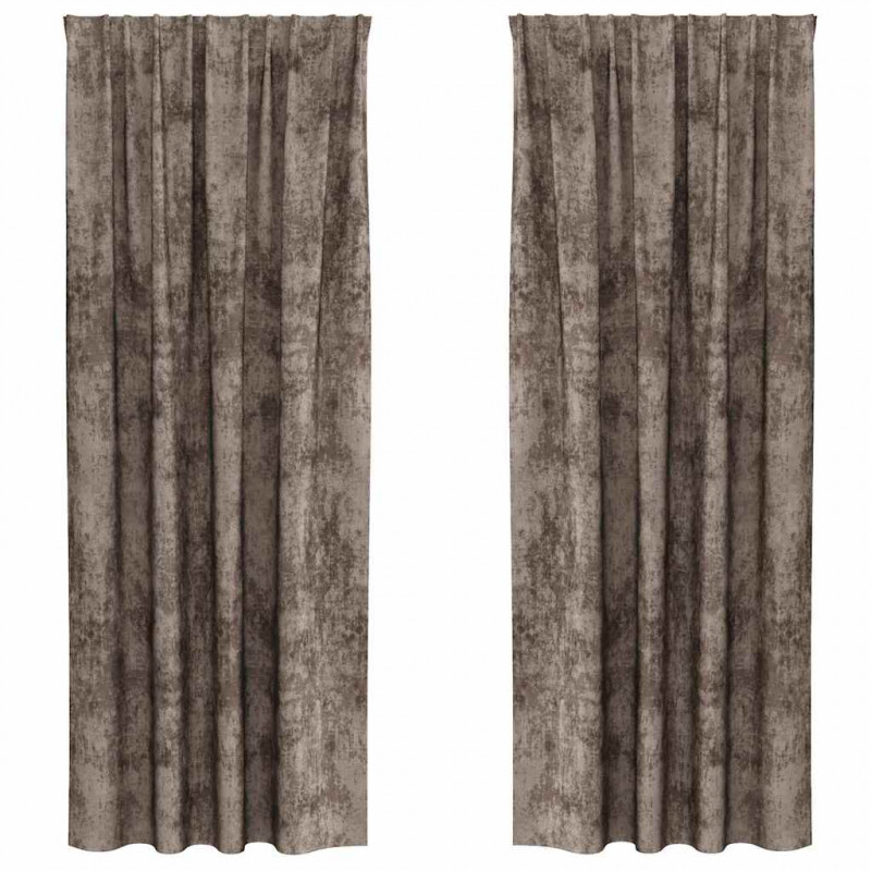 Zasłony z weluru 2 pcs Cappuccino 260 x 140 cm Aksamit