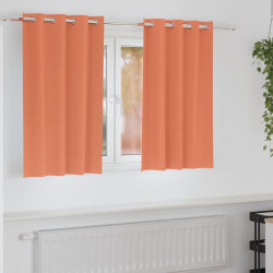 Firany blackout z kółkami 2 pcs terakota 140 x 140 cm Poliester