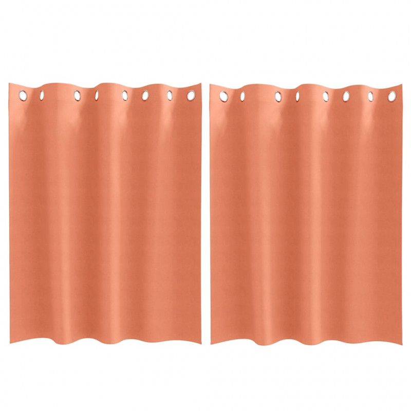 Firany blackout z kółkami 2 pcs terakota 140 x 140 cm Poliester