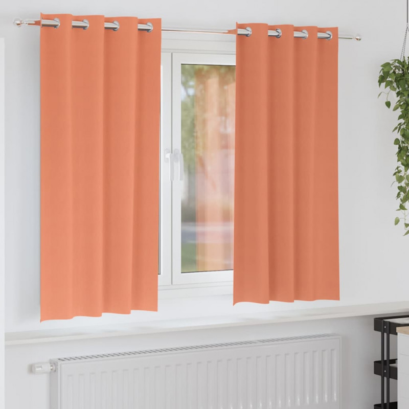 Firany blackout z kółkami 2 pcs terakota 175 x 140 cm Poliester