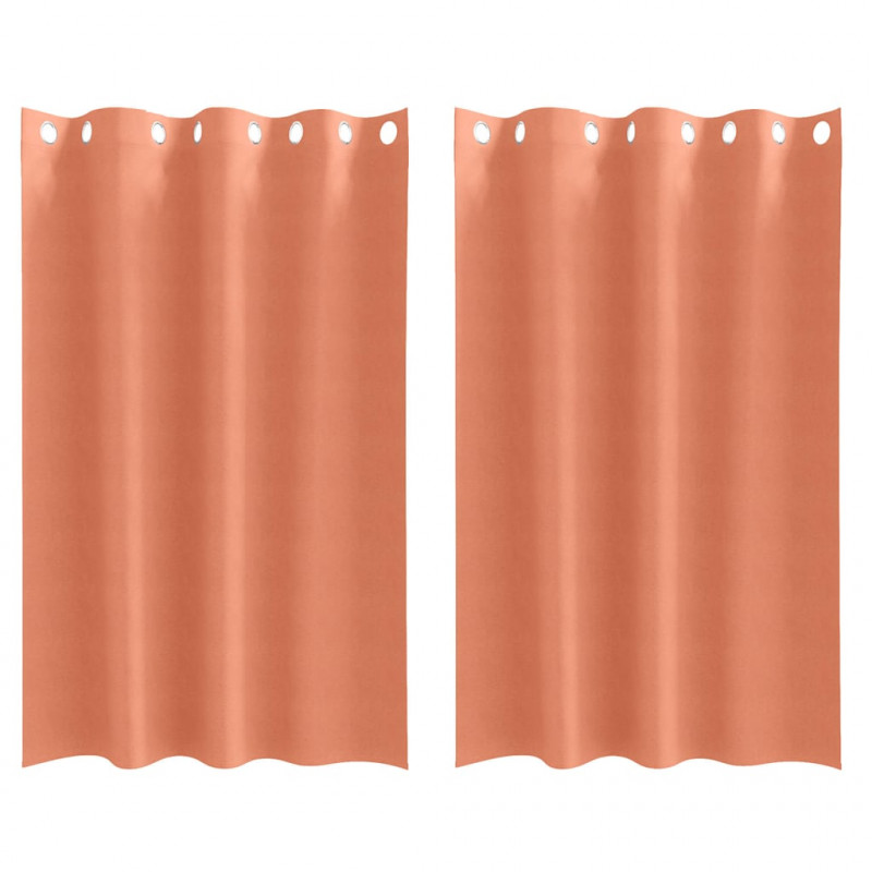 Firany blackout z kółkami 2 pcs terakota 175 x 140 cm Poliester