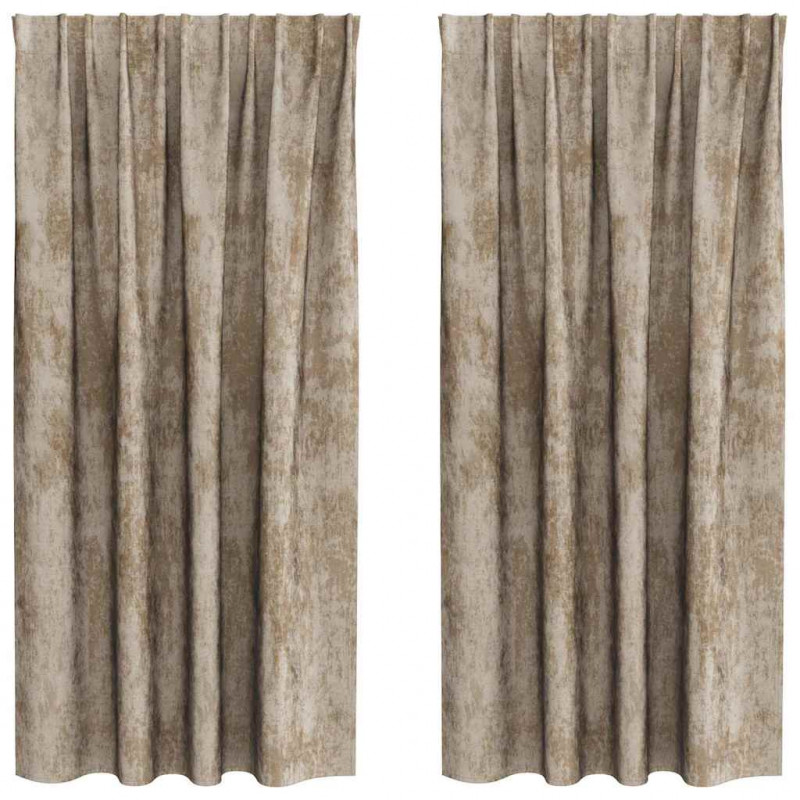 Zasłony z weluru 2 pcs szampański 175 x 140 cm Aksamit