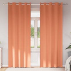 Firany blackout z kółkami 2 pcs terakota 225 x 140 cm Poliester