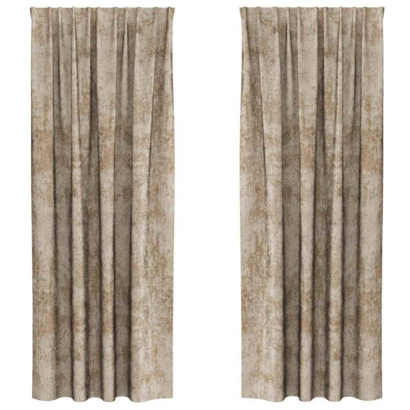 Zasłony z weluru 2 pcs szampański 225 x 140 cm Aksamit