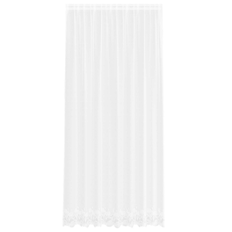 Firanka Koronkowa z zasłonami Biały 280 x 200 cm Poliester