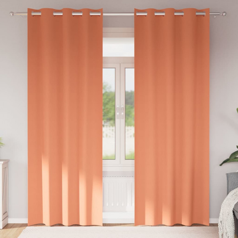 Firany blackout z kółkami 2 pcs terakota 260 x 140 cm Poliester