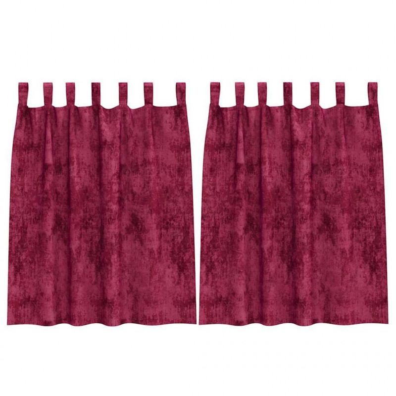 Zasłony z weluru 2 pcs Czerwone wino 140 x 140 cm Aksamit